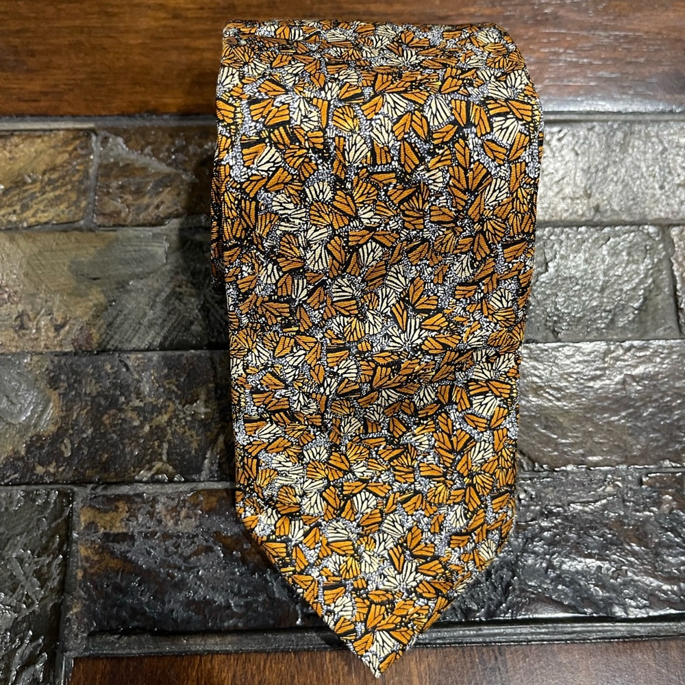 NWT Pineda Covalin Monarch Butterfly Silk Men's Tie - Picture 2 of 10